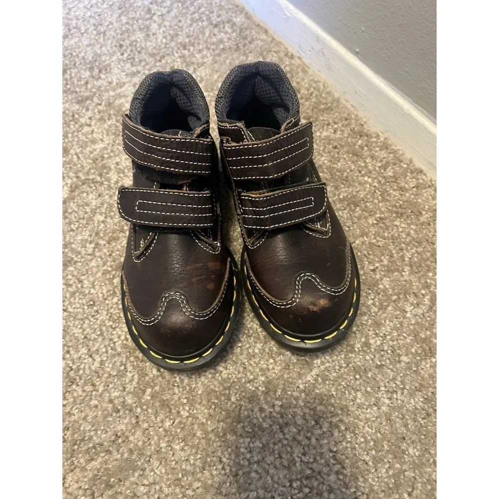 Dr Martens Kids 9852‎ Brown Leather Oxford Shoes 13 Made In England - Picture 3 of 9